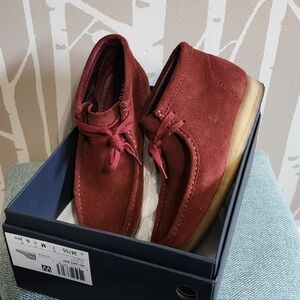 Clarks: Rust Suede Leather Wallabee Boots